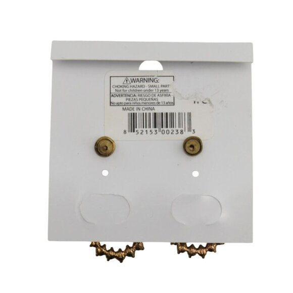 Gold Tone Rhinestone Oval Drop Dangle Earrings DBello - Picture 2 of 2